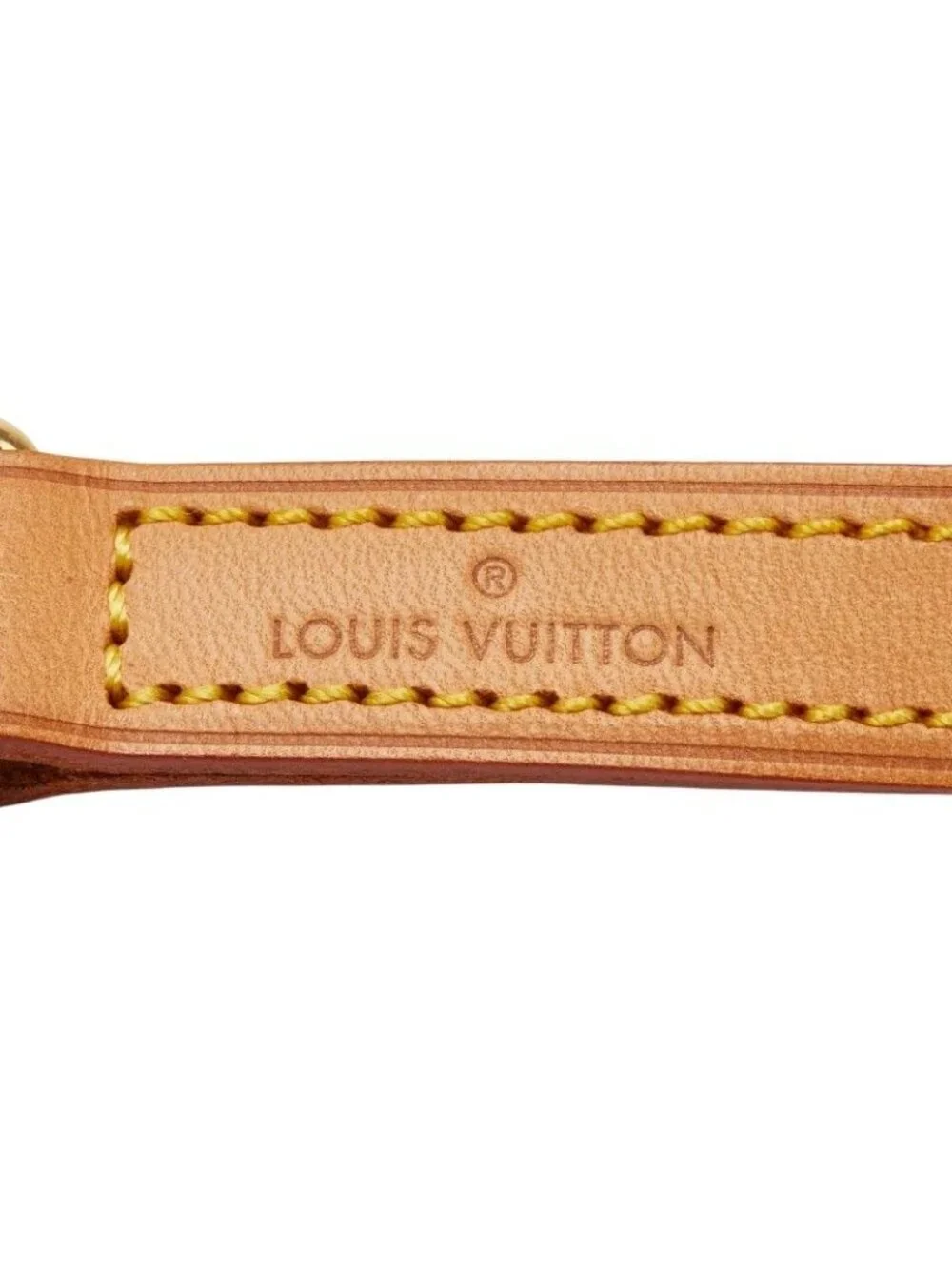 Louis Vuitton Shoulder Strap Beige Gold Leather Plated